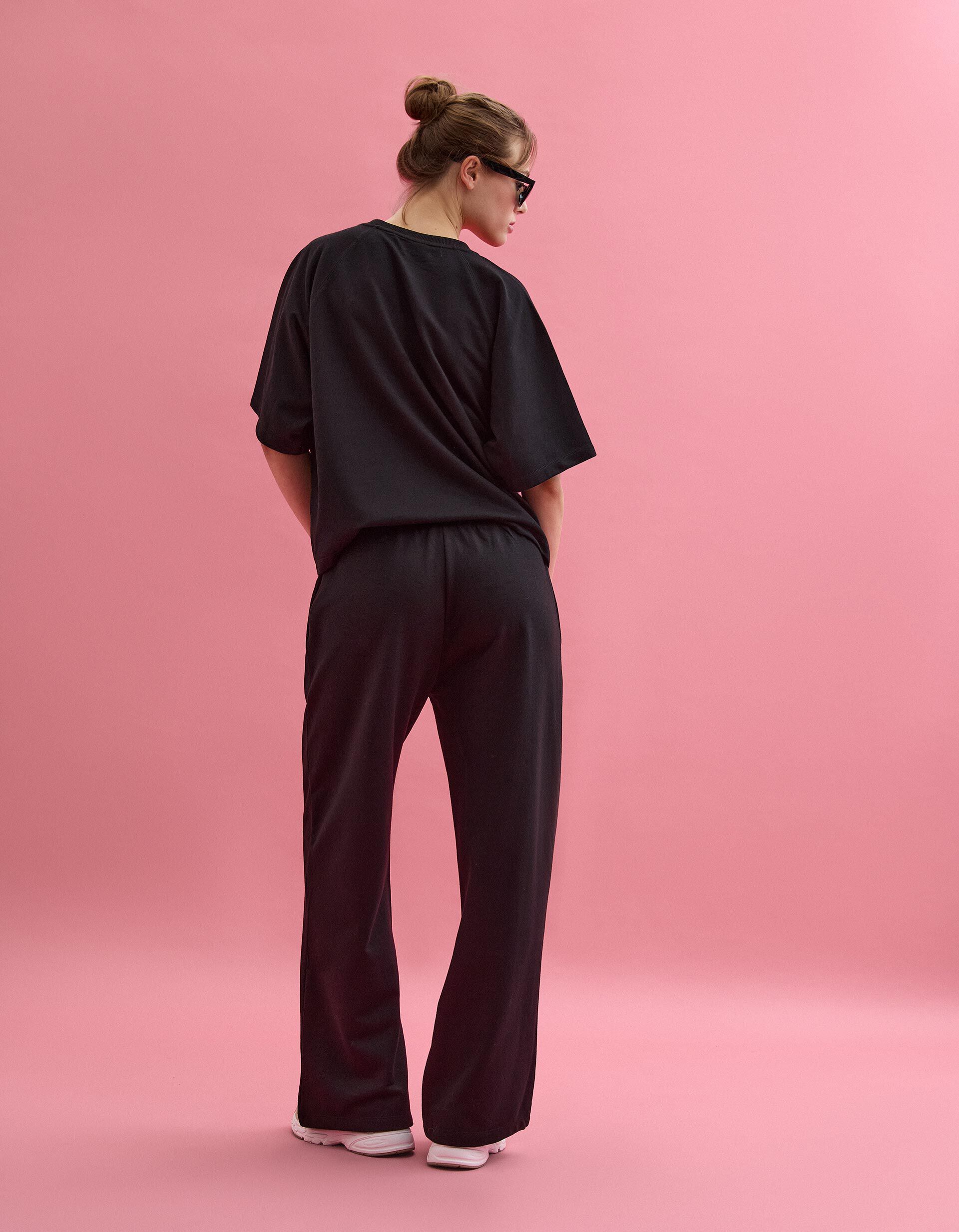 Comprar Online Cal&ccedil;as Jogging 'Wide Leg', Mulher, Preto