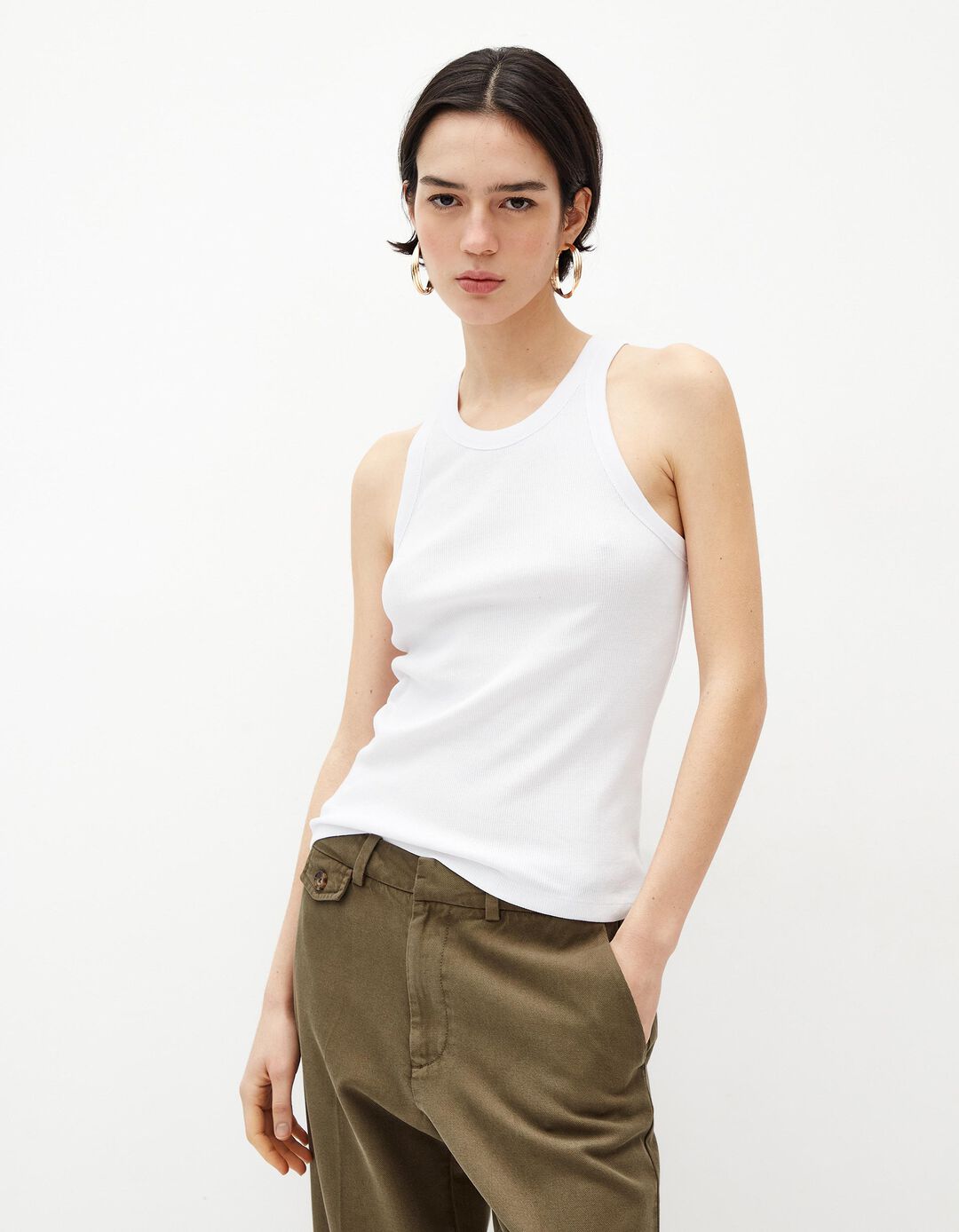 Top Básico, Mulher, Branco