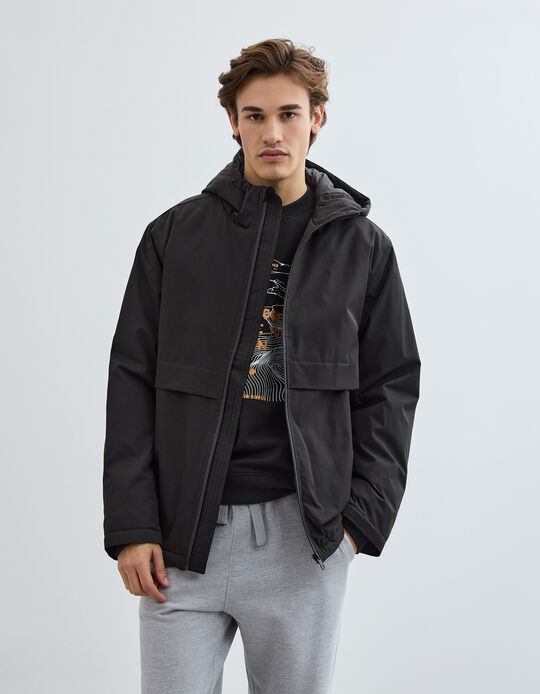 Comprar Online Parka com Capuz, Homem, Preto