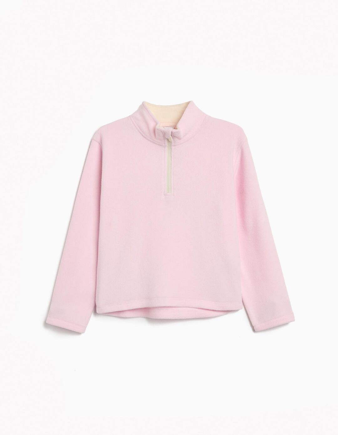 Camisola Polar com Fecho, Menina, Rosa Claro