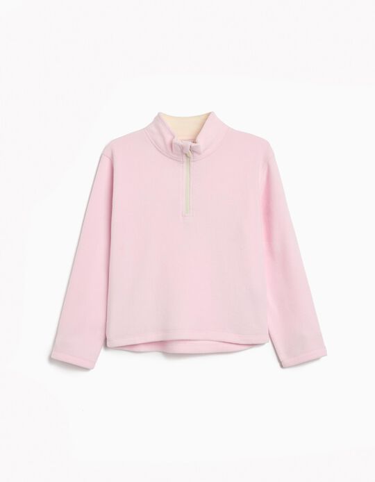 Comprar Online Camisola Polar com Fecho, Menina, Rosa Claro
