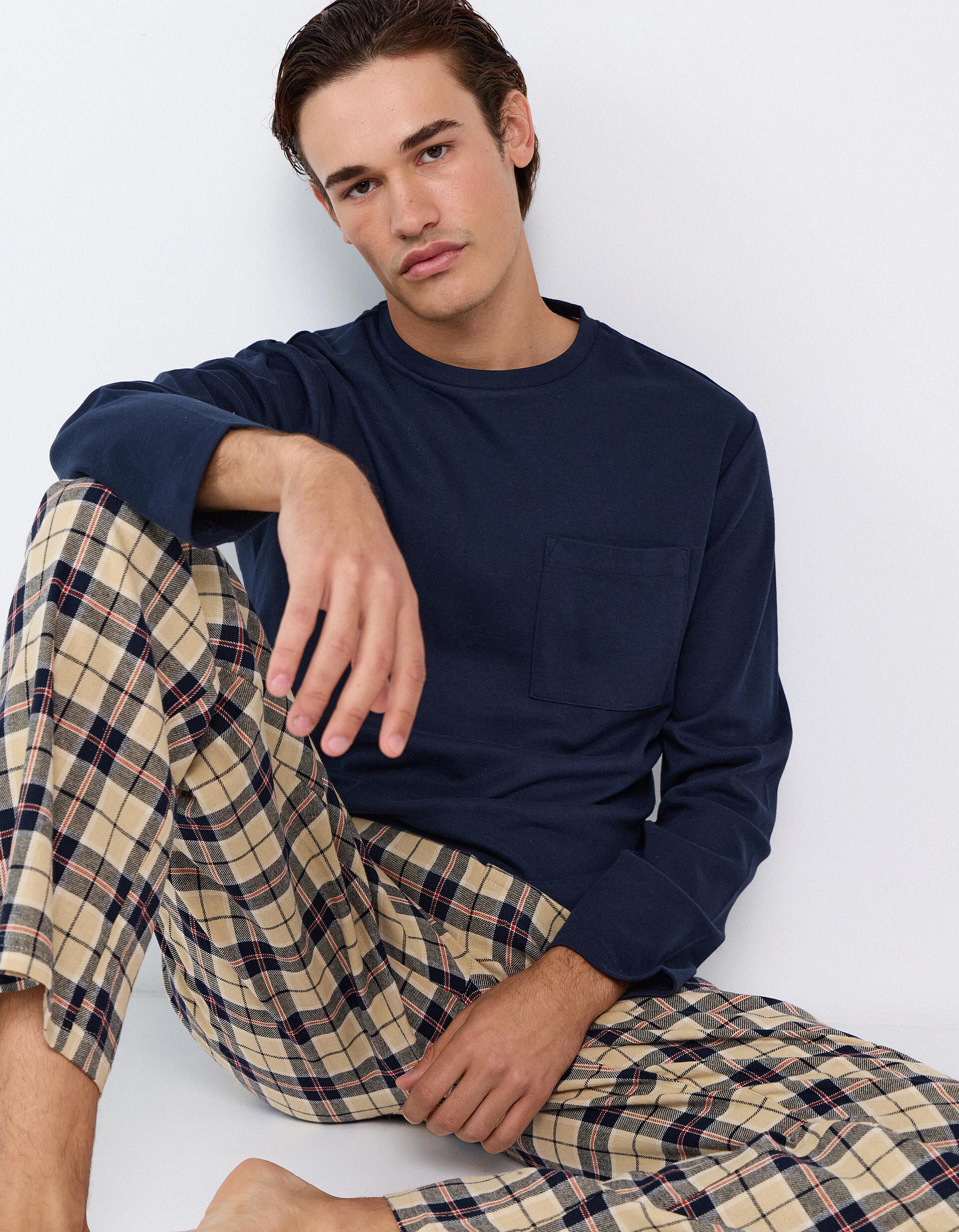 Comprar Online Pijama De Flanela, Homem, Azul Escuro