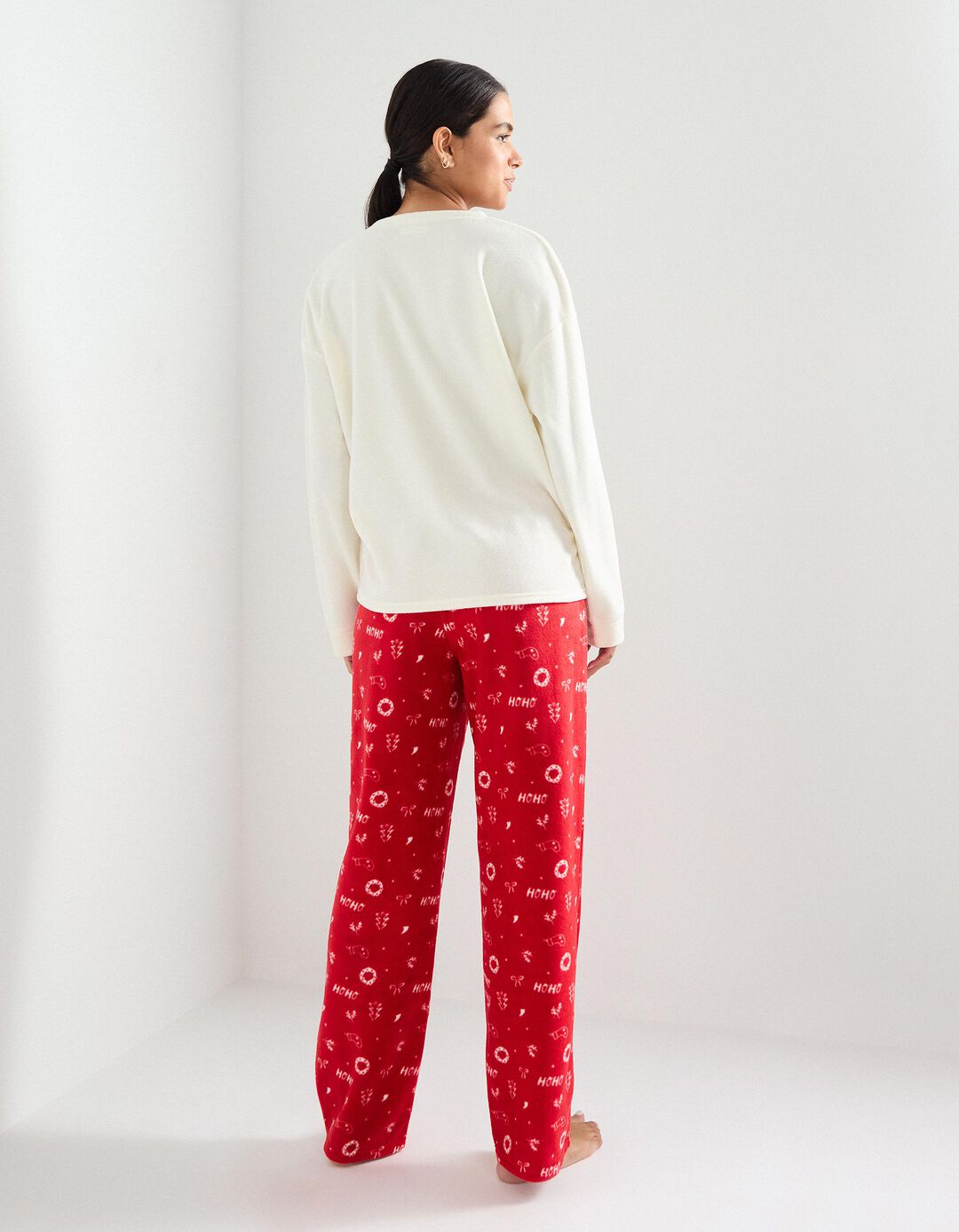 Pijama Polar Natal, Mulher, Branco