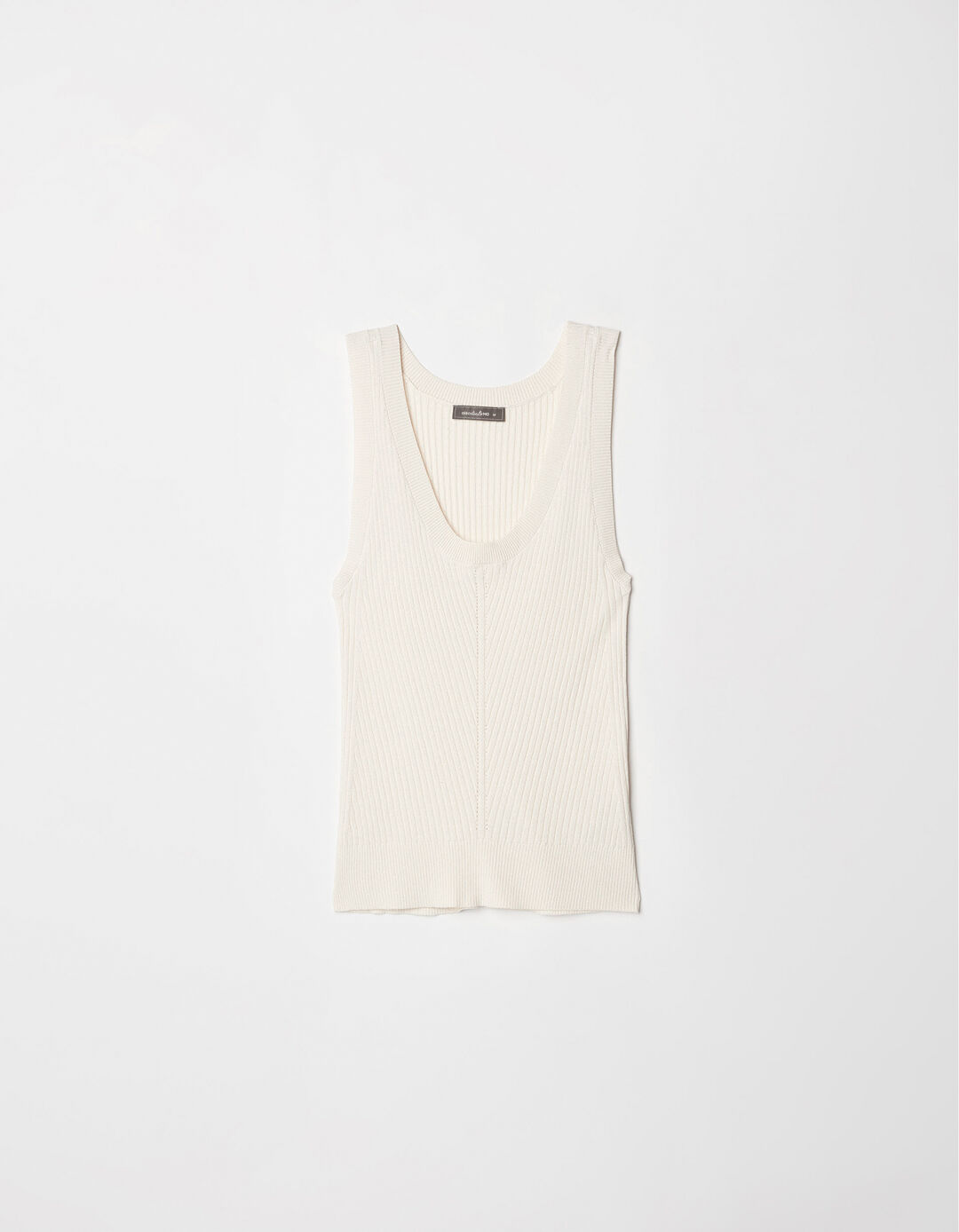 Ribbed Top, Women, Light Beige