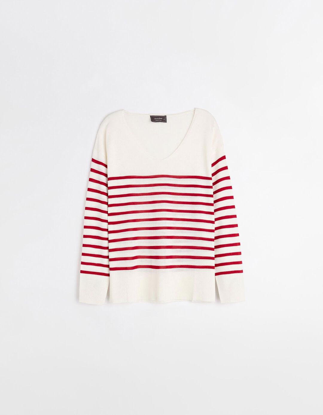 Camisola Riscas, Mulher, Vermelho Escuro