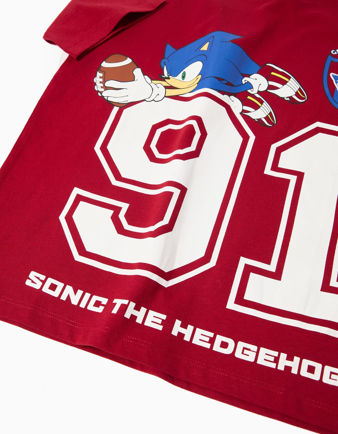 T-shirt 'Sonic', Menino, Vermelho Escuro