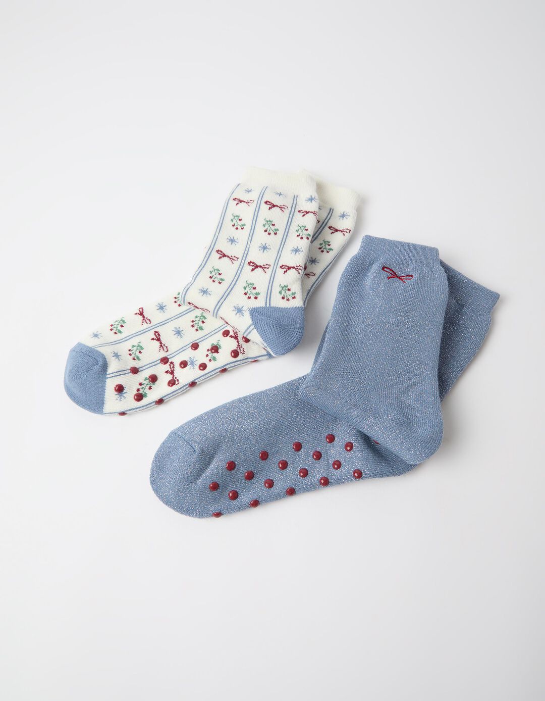 Pack 2 Pares De Meias Natal, Menina, Azul Claro