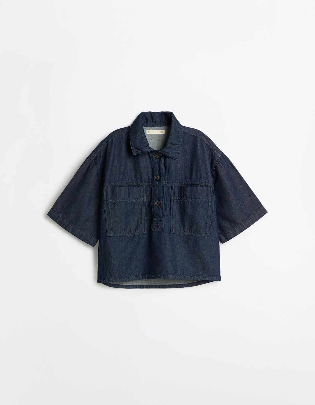Camisa De Ganga Oversize Mulher, Azul Escuro