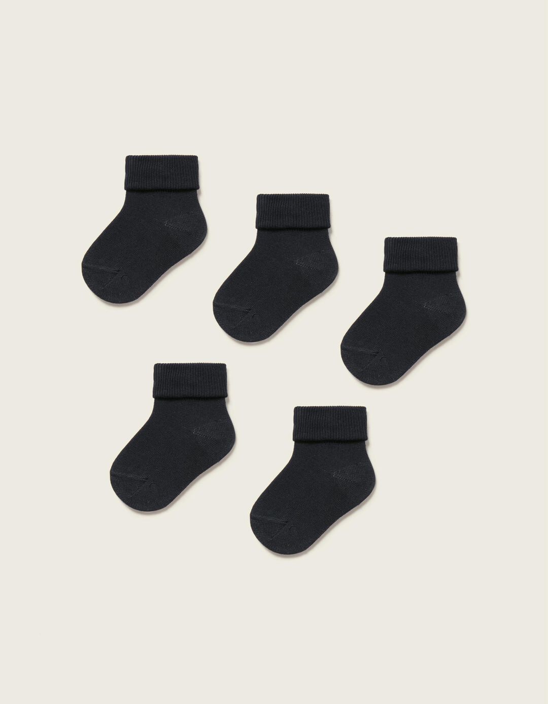5-Pack Pairs of Socks with Turndown for Baby, Dark Blue