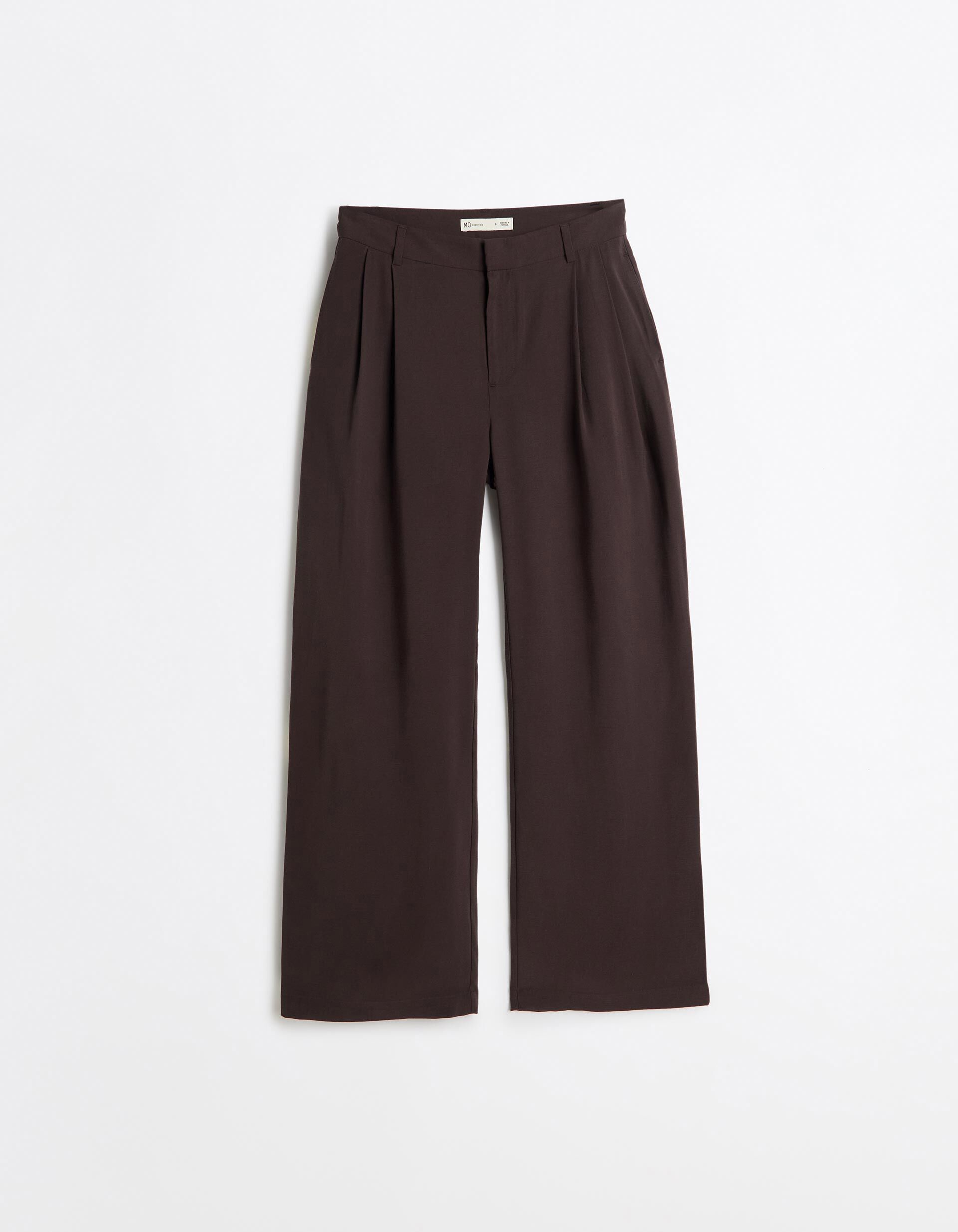 Comprar Online Cal&ccedil;as Elegantes Com Prega, Mulher, Castanho Escuro