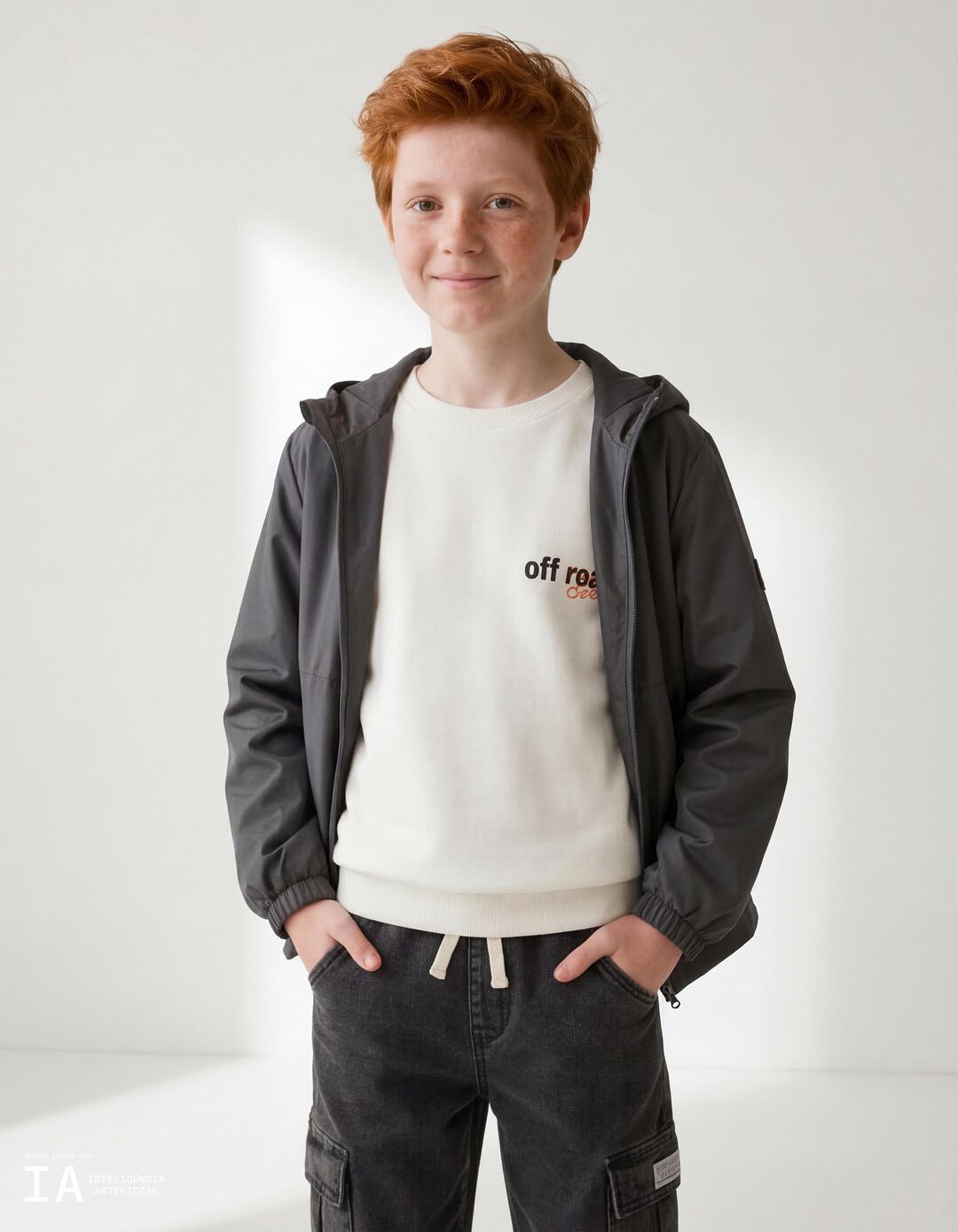 Parka com Capuz, Menino, Cinzento Escuro