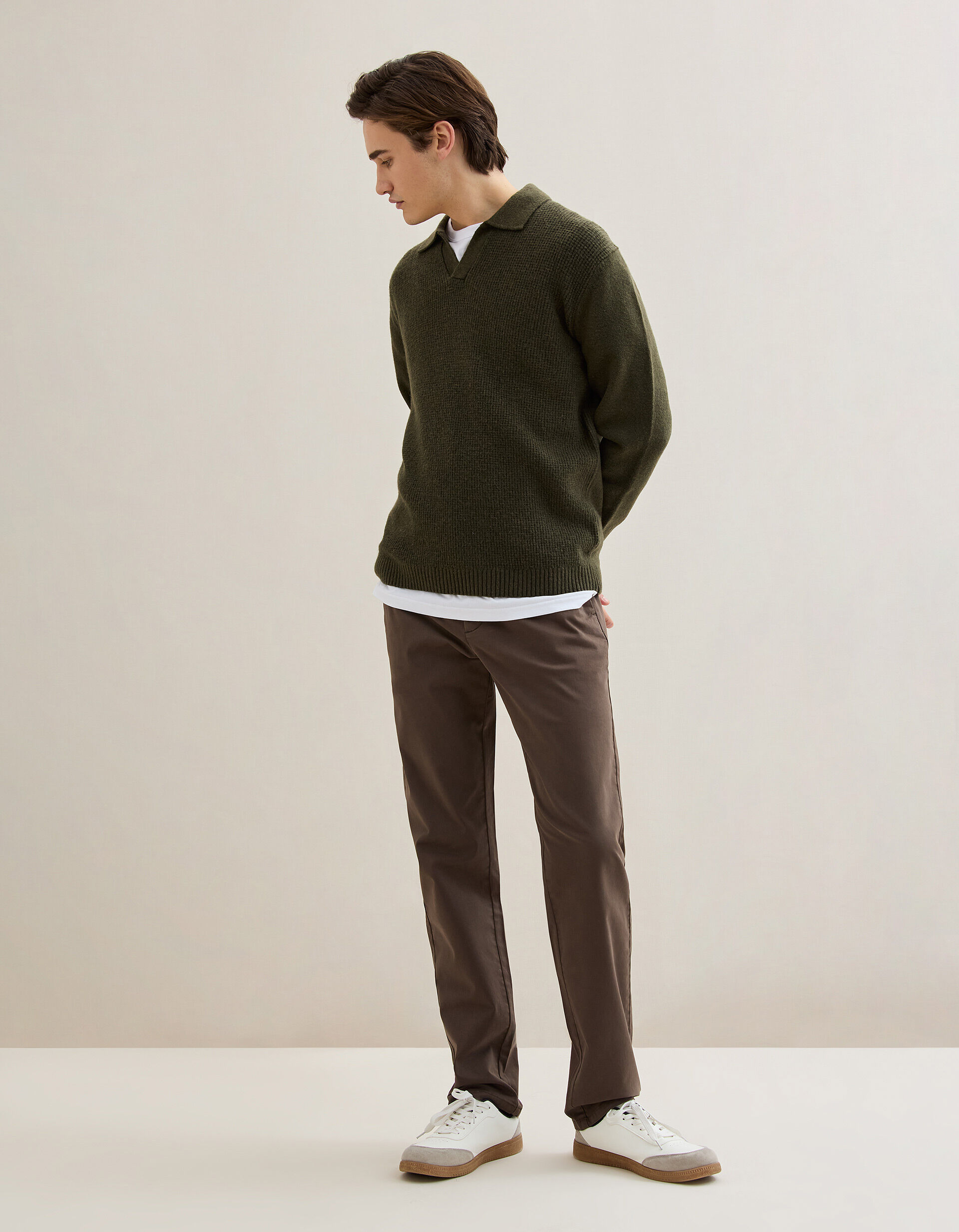 Comprar Online Cal&ccedil;as Chino Slim, Homem, Castanho Escuro