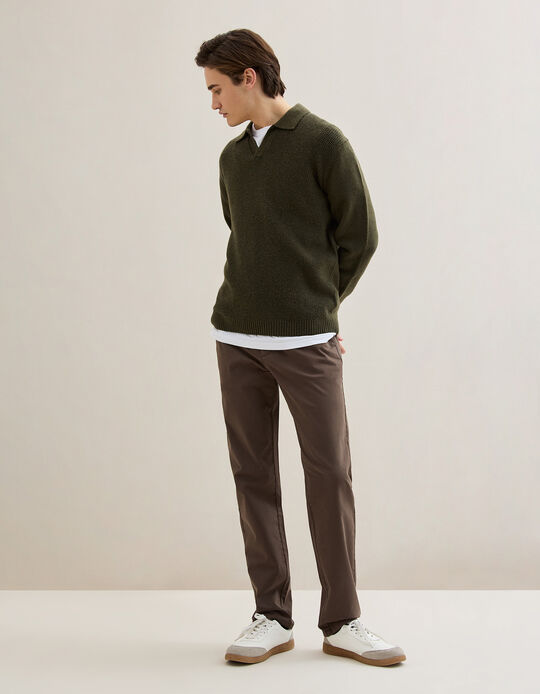 Comprar Online Calças Chino Slim, Homem, Castanho Escuro