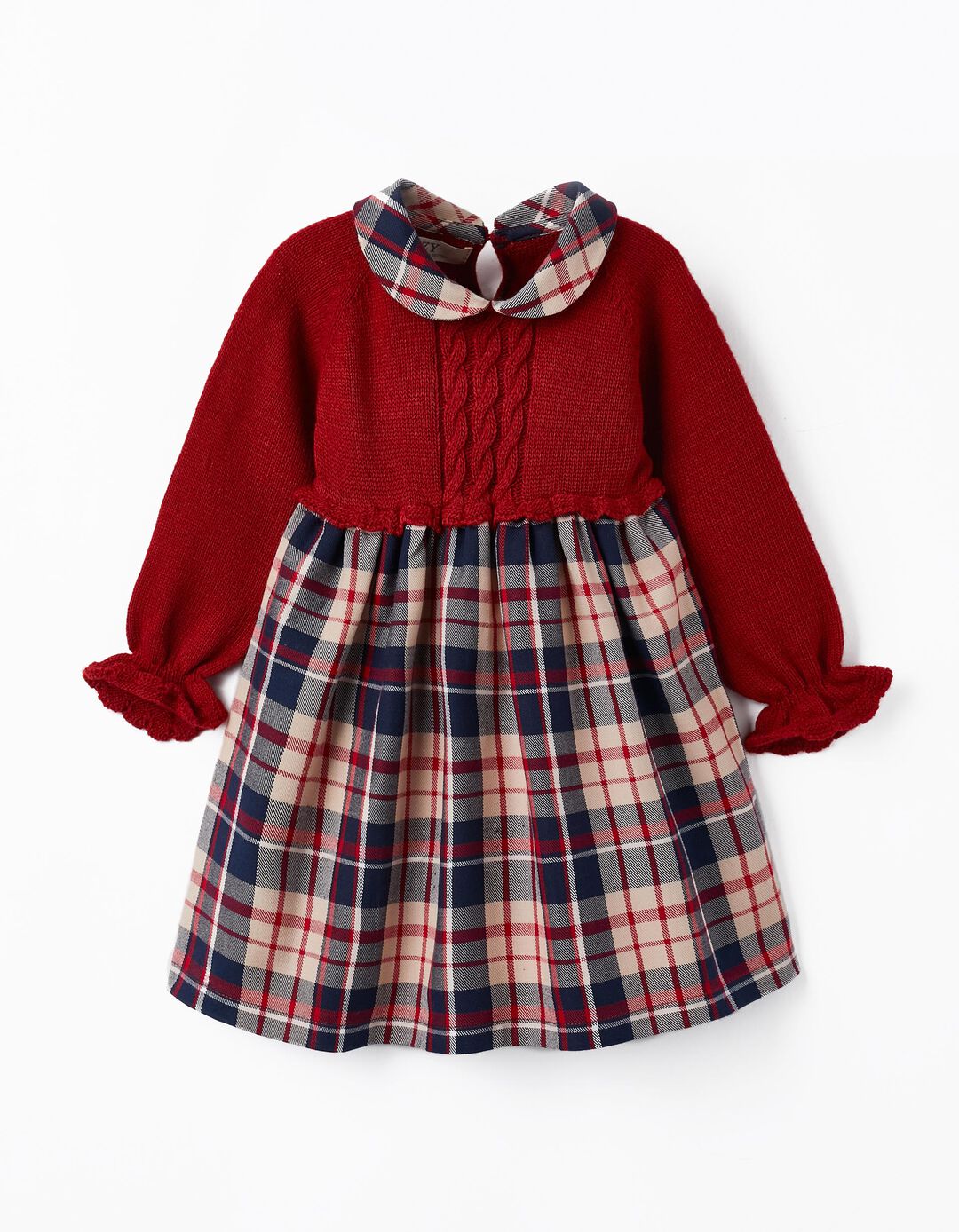 Combined Dress for Baby Girls 'B&S', Red/Beige/Dark Blue