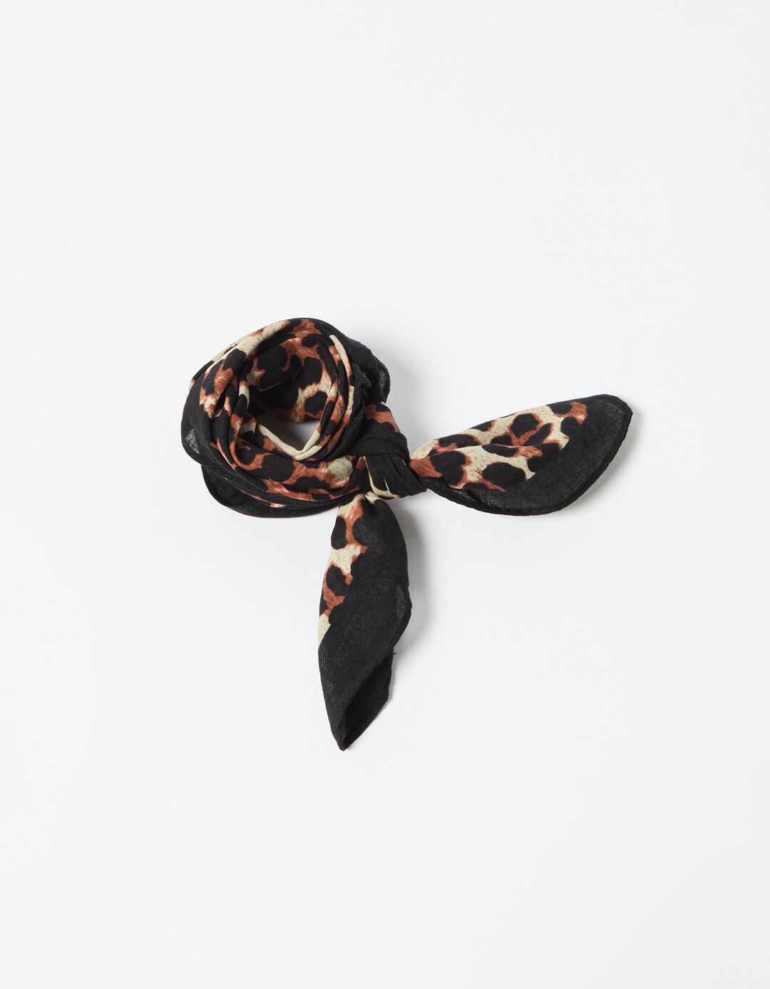 Lenço com Padrão Leopardo, Mulher, Castanho