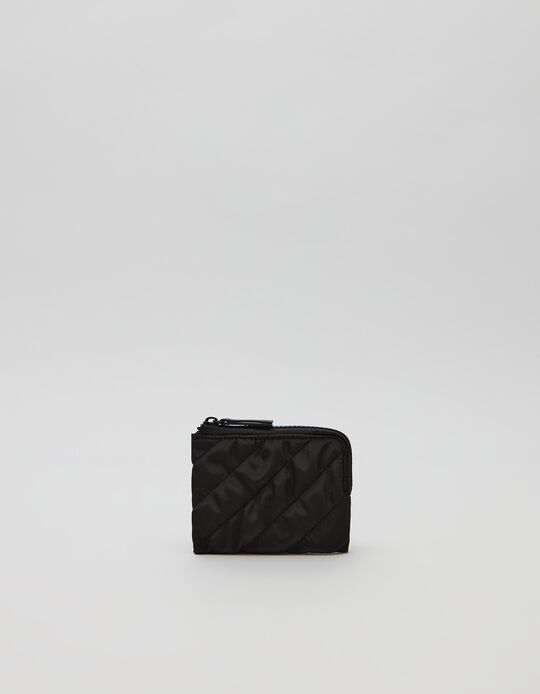 Quilted Wallet, Women, Black