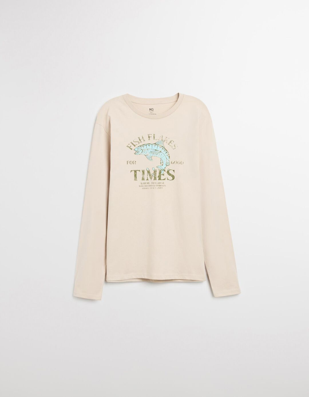 T-shirt Manga Comprida, Homem, Bege Claro