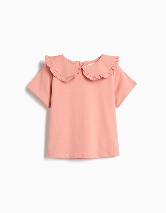 Comprar Online T-shirt com Gola, Menina, Rosa