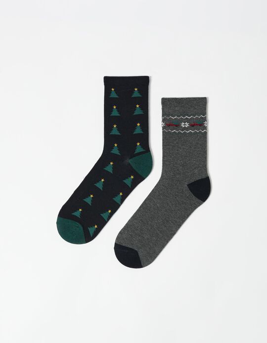 Comprar Online Pack 2 Meias de Natal, Homem, Cinzento 