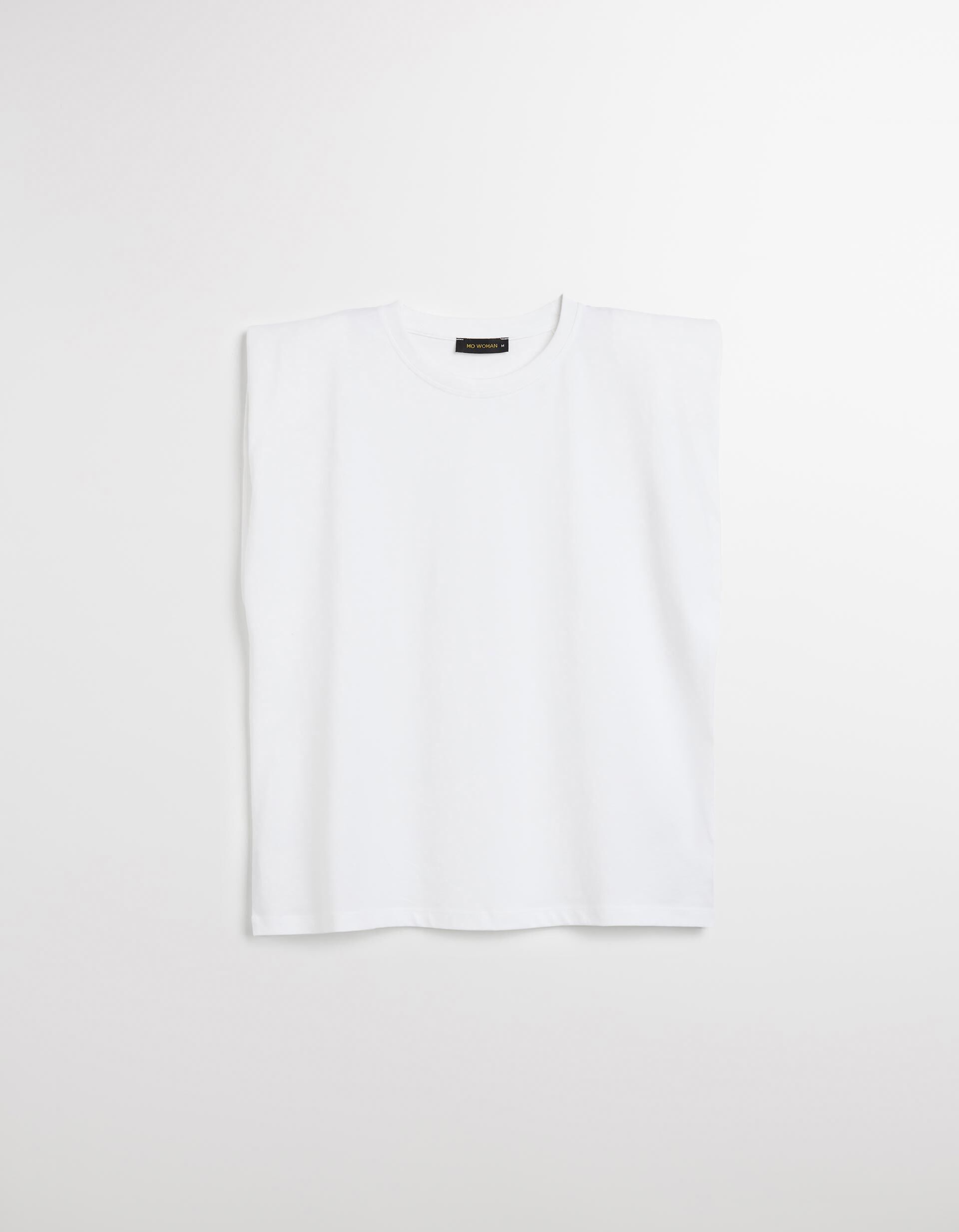 Comprar Online T-shirt com Ombreiras, Mulher, Branco