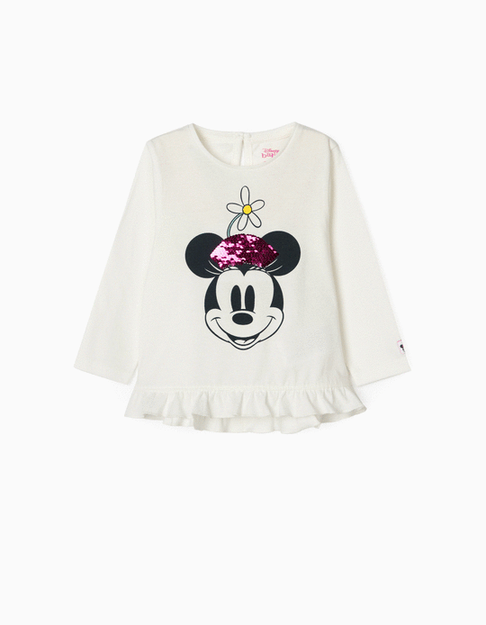 Long Sleeve T-Shirt for Baby Girls 'Minnie', White