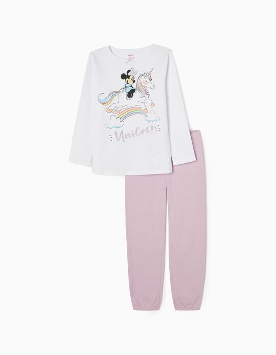 Cotton Pyjamas for Girls 'Minnie & Unicorns', Lilac/White