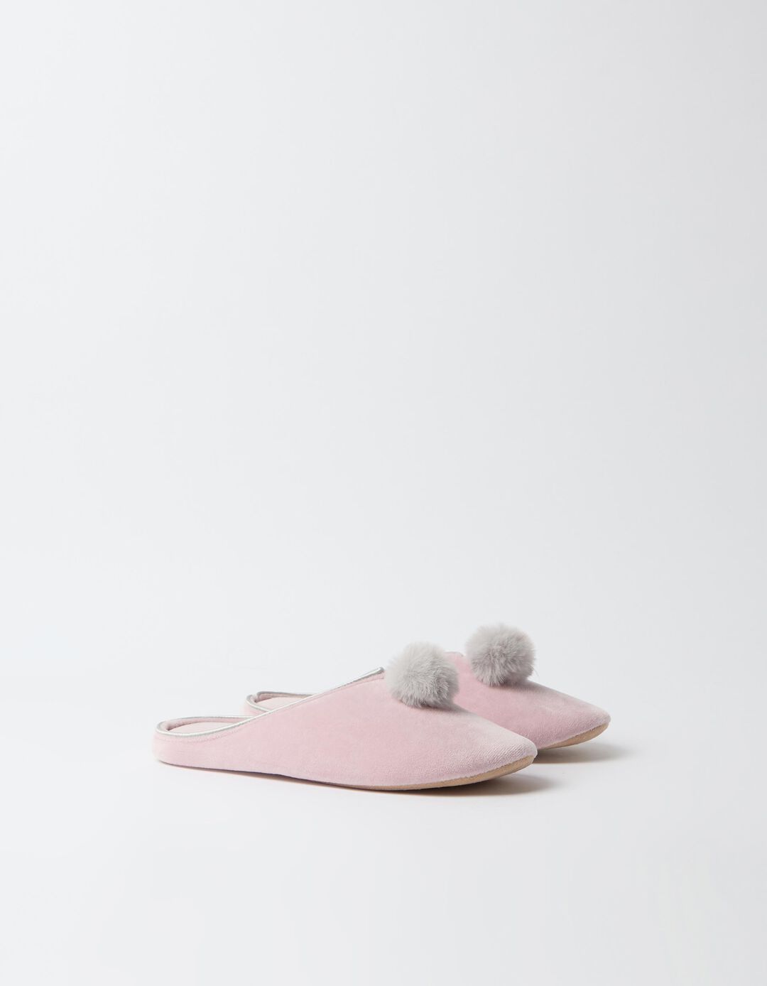 Chinelos De Quarto Com Pompom, Mulher, Rosa