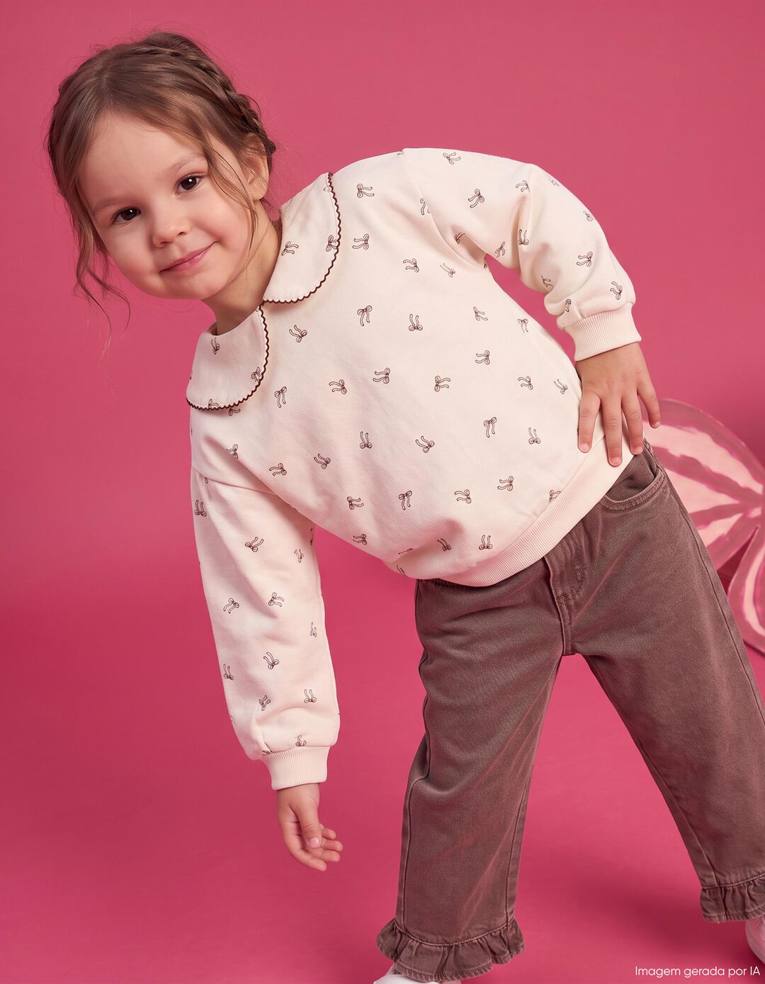 Sweatshirt Estampada, Menina, Branco