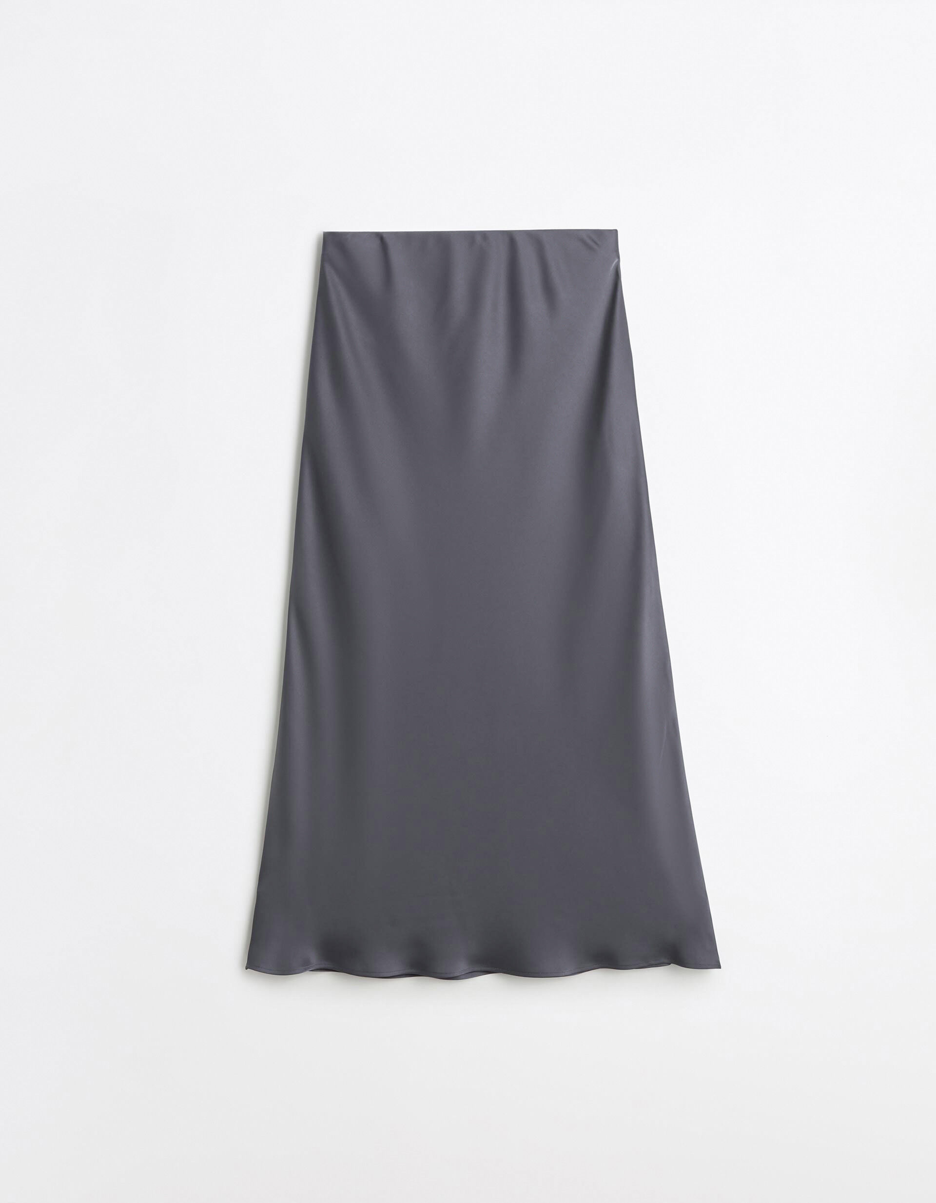 Comprar Online Saia Comprida Acetinada, Mulher, Cinzento