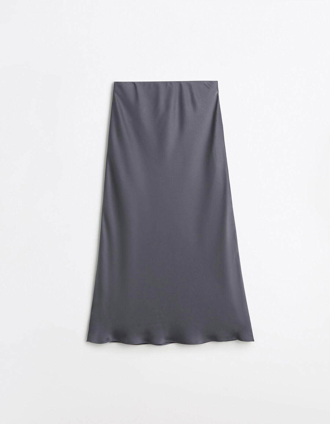 Saia Comprida Acetinada, Mulher, Cinzento