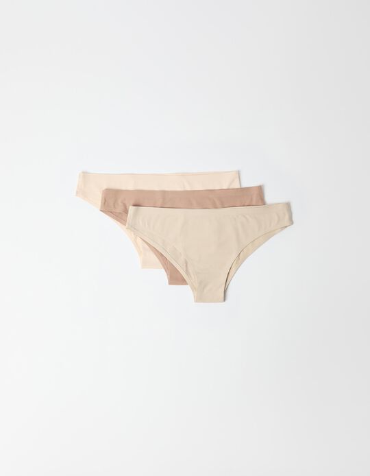 Comprar Online Pack 3 Cuecas Corte Laser, Mulher, Bege
