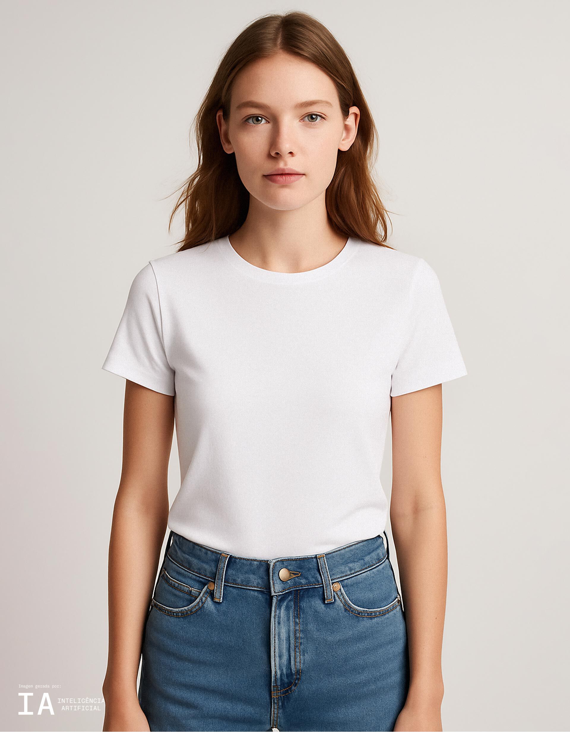 T-shirt, Mulher, Branco