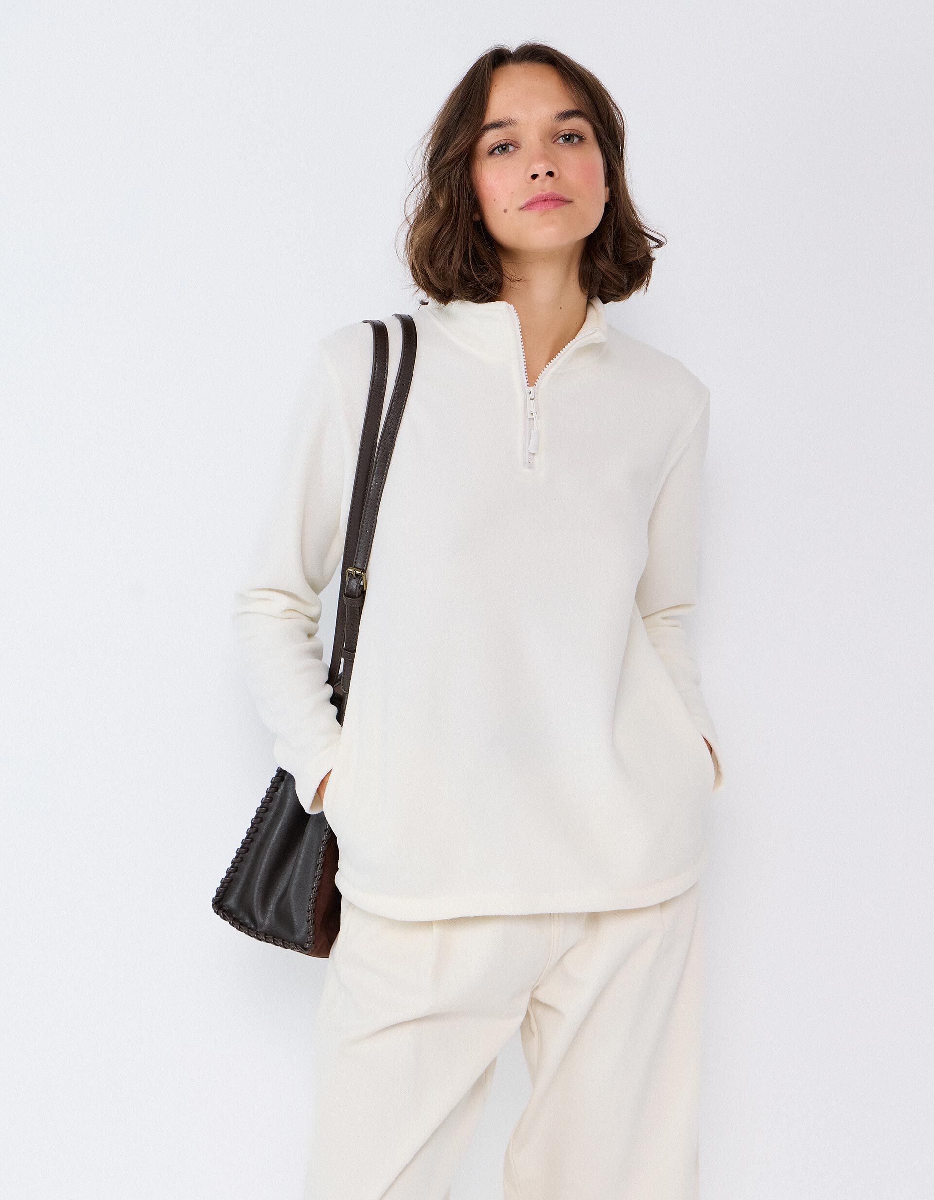 Comprar Online Camisola Polar, Mulher, Bege Claro