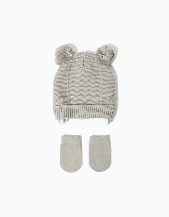 Comprar Online Conjunto Gorro e Luvas, Recém-Nascido, Cinzento