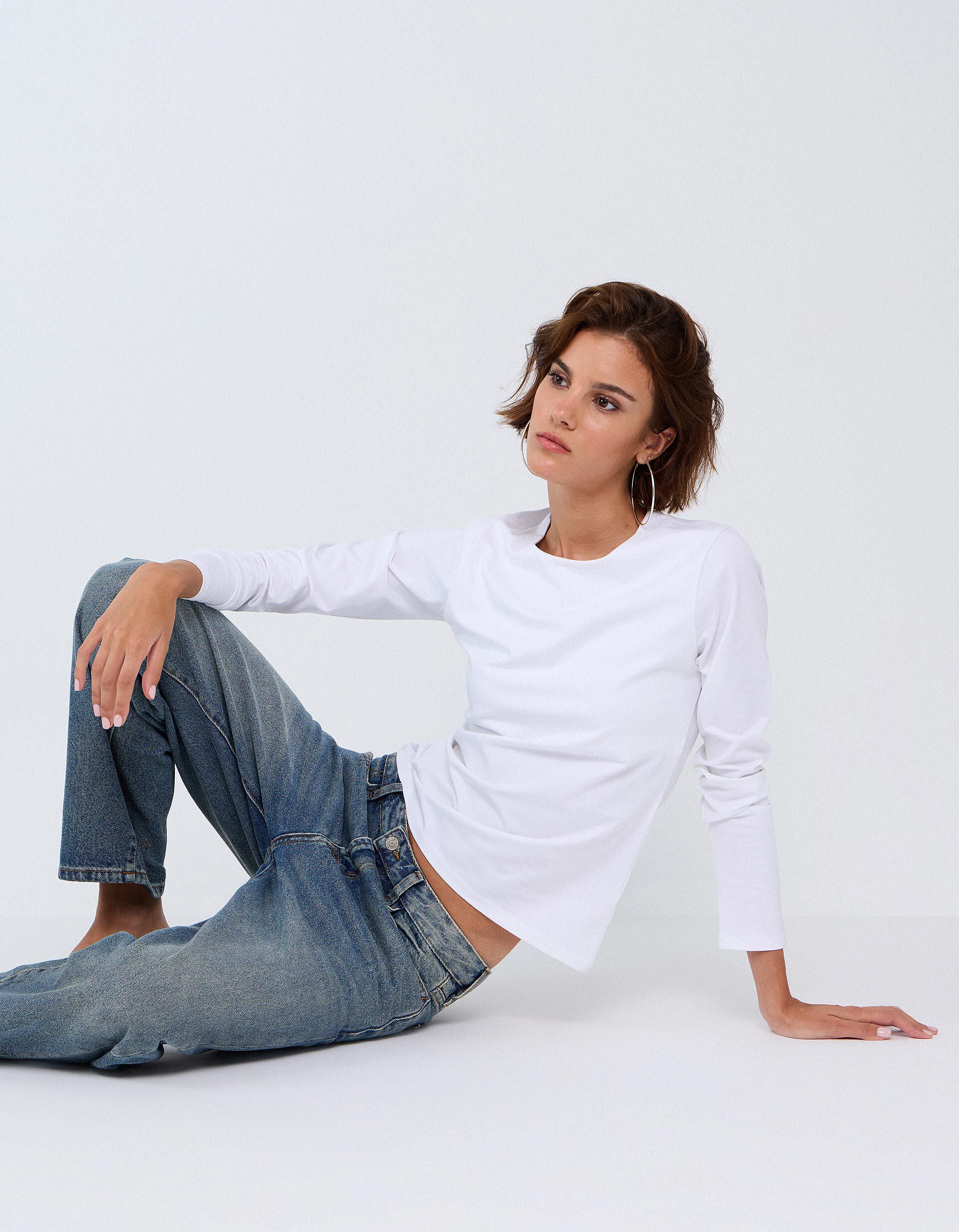 Comprar Online Camisola De Manga Comprida, Mulher, Branco