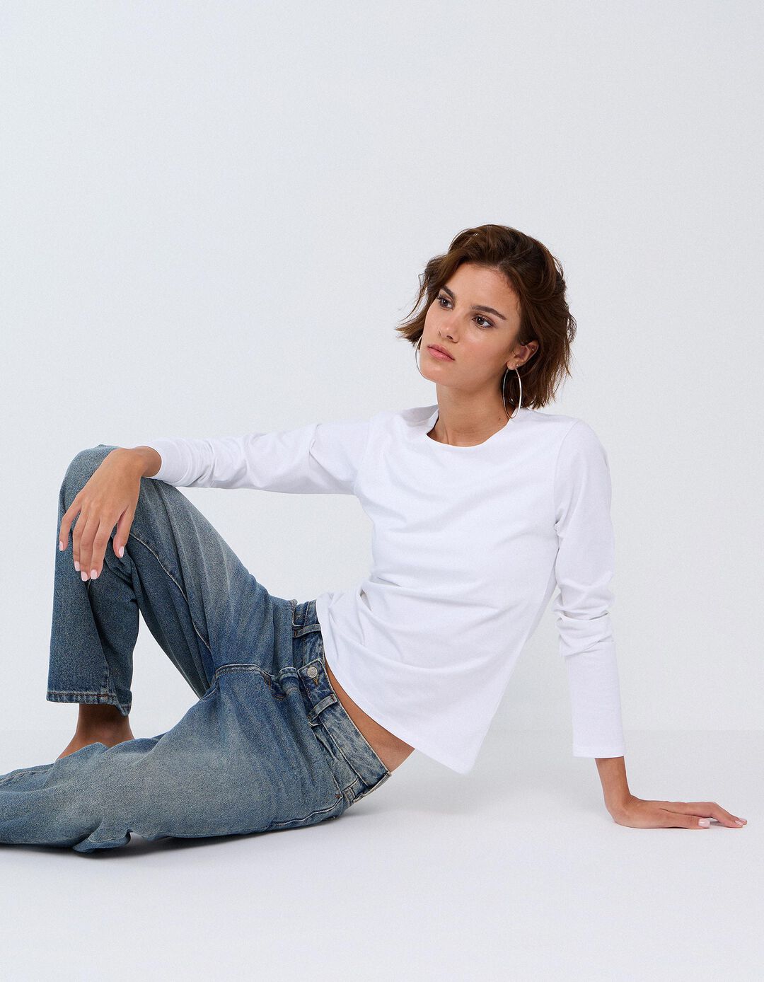 Camisola De Manga Comprida, Mulher, Branco