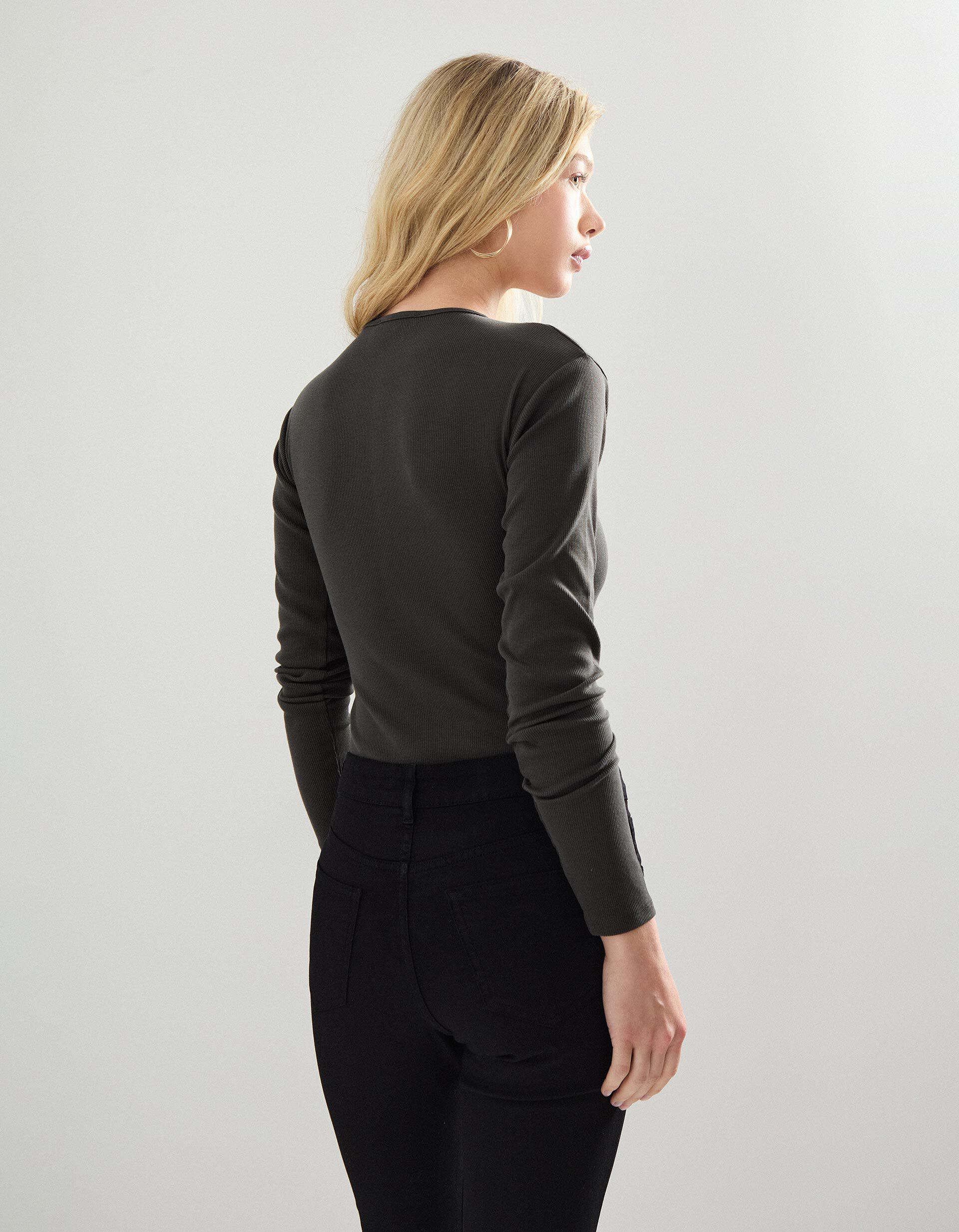 Comprar Online Body com Bot&otilde;es, Mulher, Cinzento Escuro