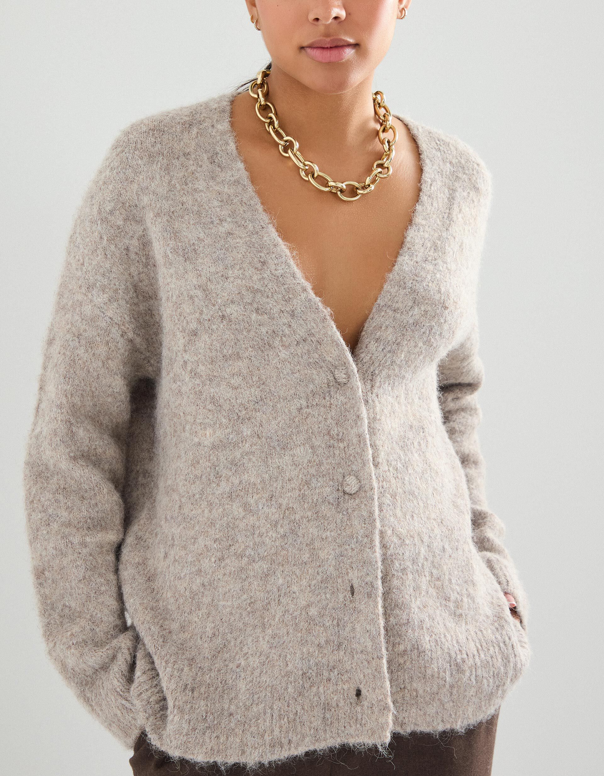 Comprar Online Casaco de Malha, Mulher, Bege