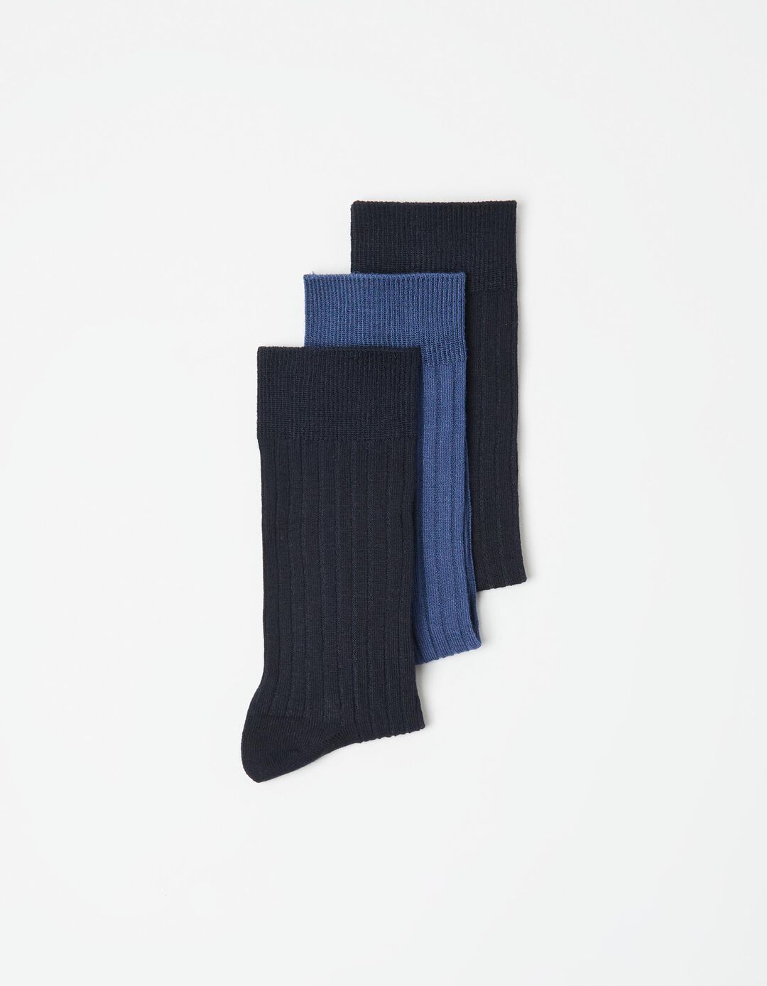 Pack 3 Pares de Meias Altas Caneladas, Homem, Multicor