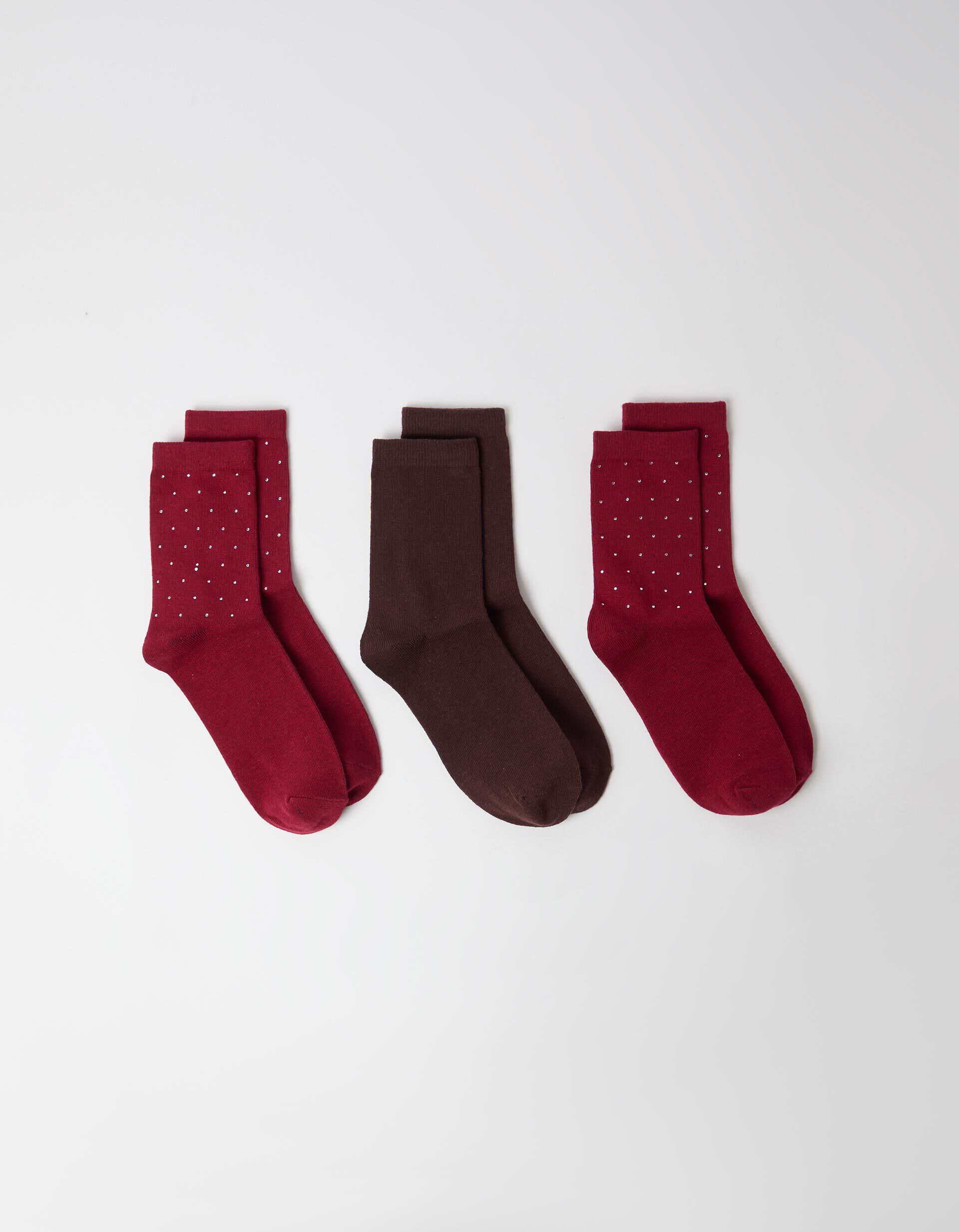 Comprar Online Pack 3 Pares De Meias, Mulher, Castanho Escuro