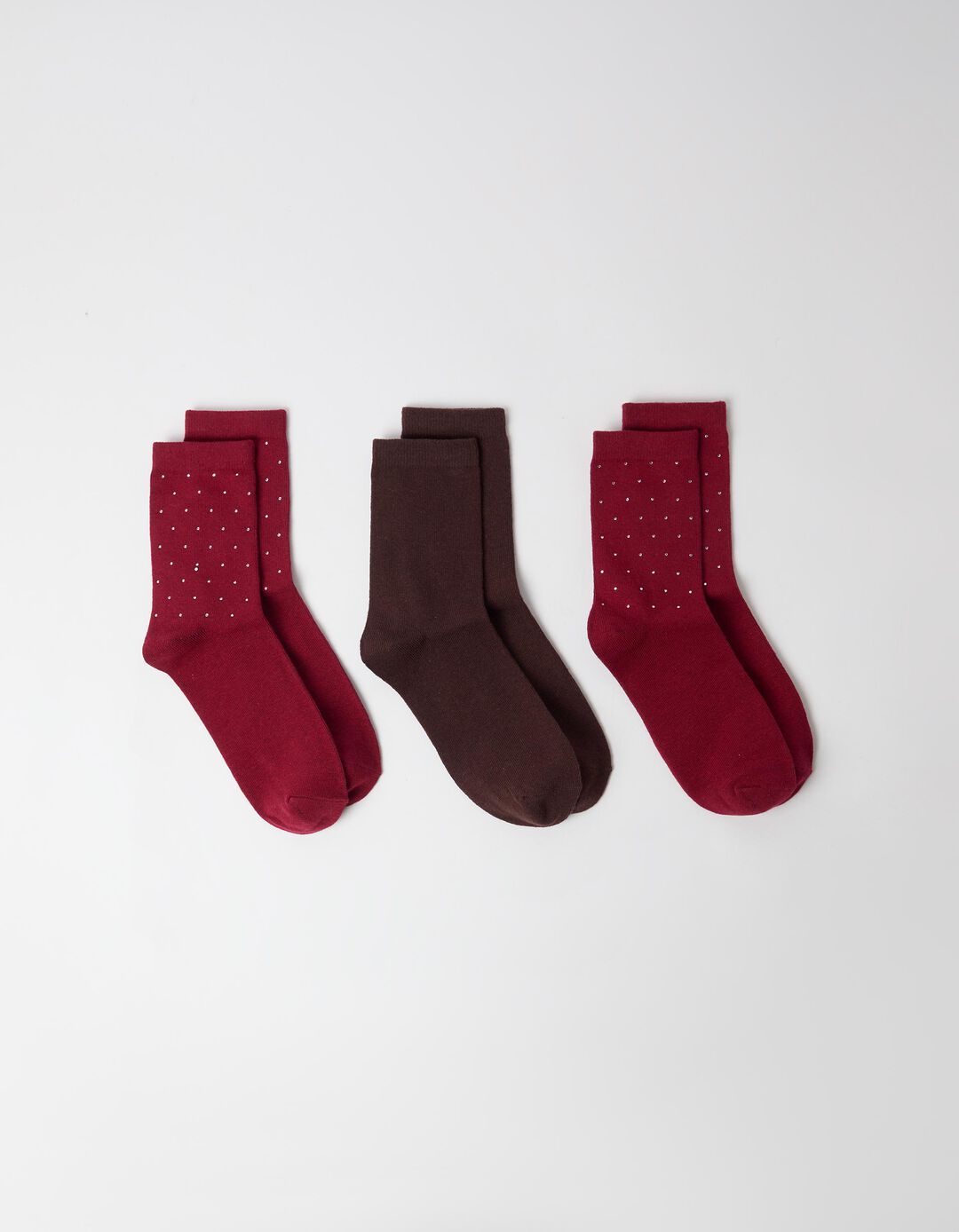 Pack 3 Pares De Meias, Mulher, Castanho Escuro