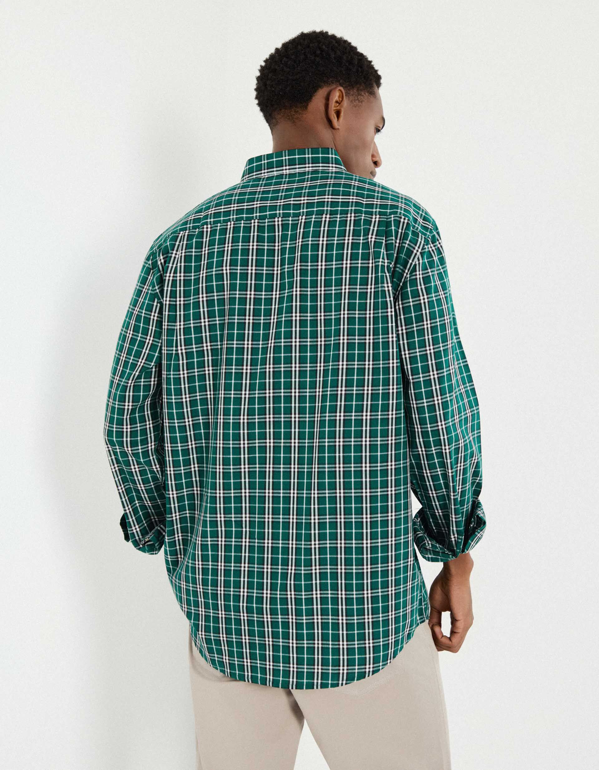 Comprar Online Camisa de Xadrez, Homem, Verde Escuro 