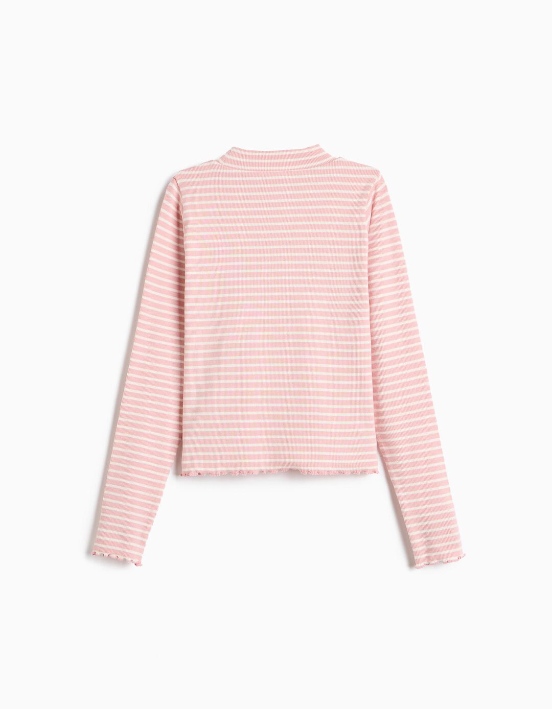 Camisola Cropped &Agrave;s Riscas, Menina, Rosa