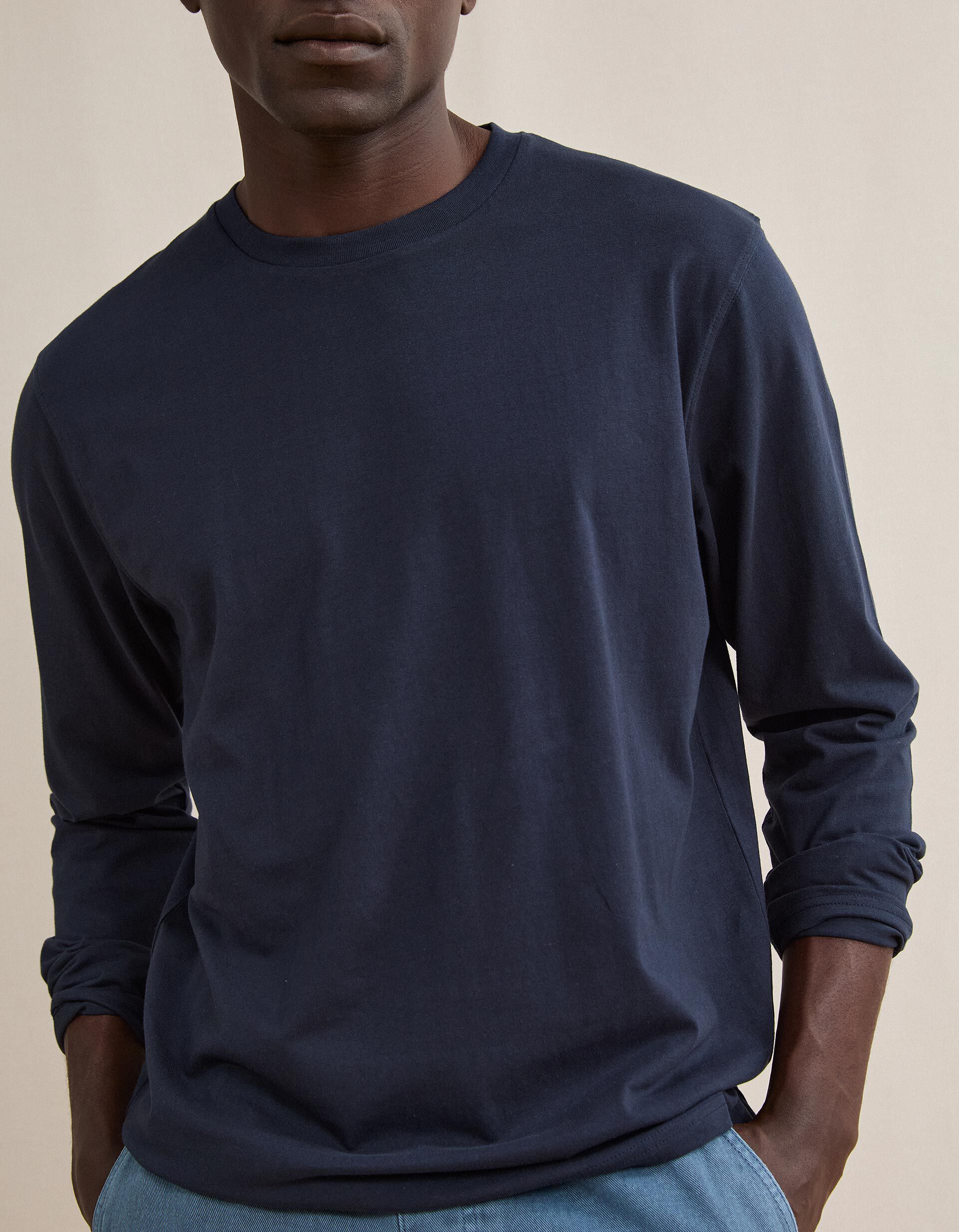 Comprar Online T-shirt De Manga Comprida, Homem, Azul Escuro