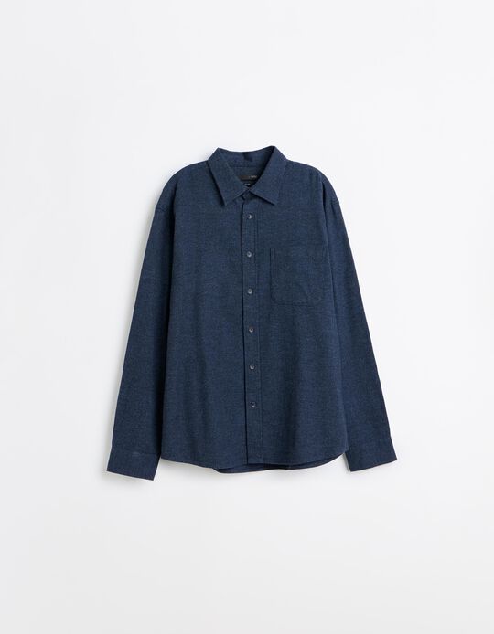 Comprar Online Camisa De Flanela, Homem, Azul Escuro