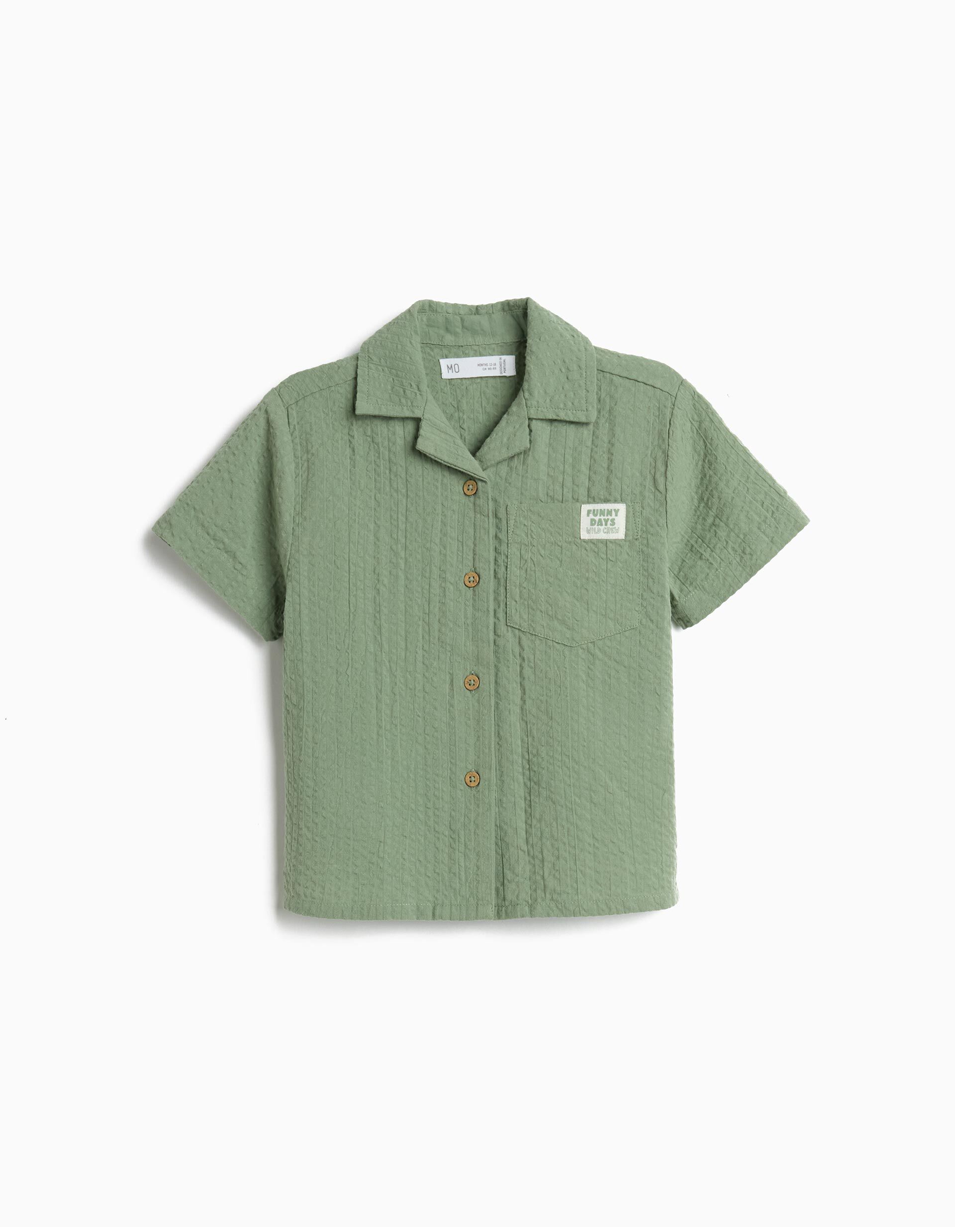 Comprar Online Camisa Texturada, Menino, Verde Escuro
