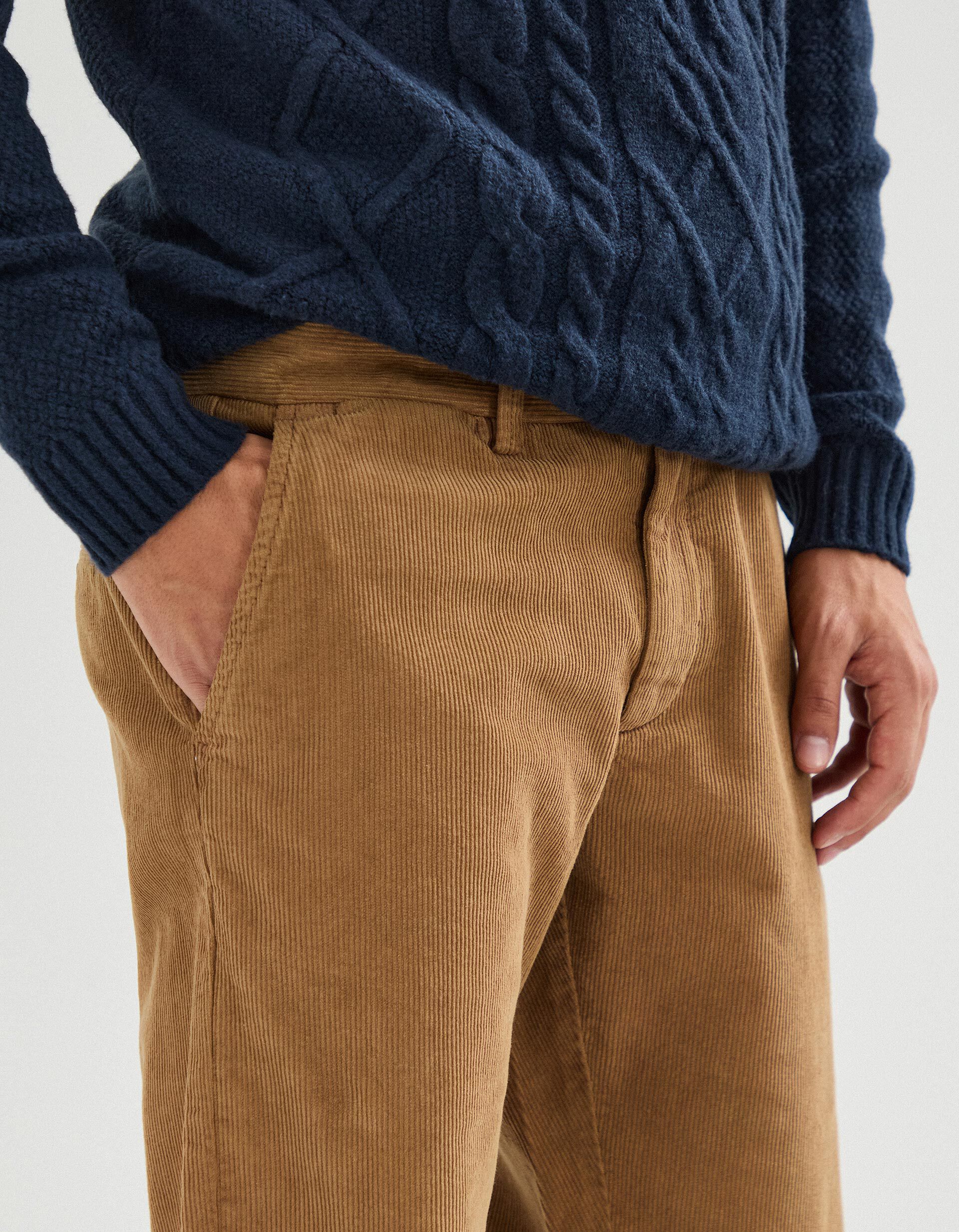 Comprar Online Cal&ccedil;as Chino de Bombazina, Homem, Bege 