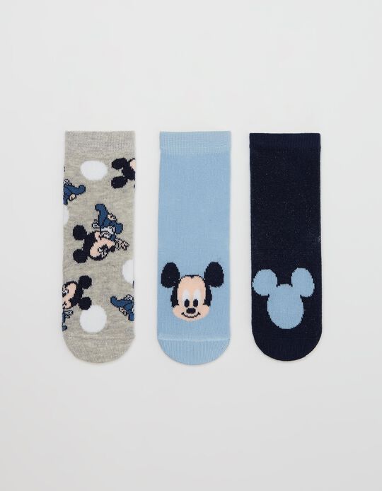 Pack of 3 Pairs of 'Mickey Mouse' Socks, Baby Boys, Multicolour