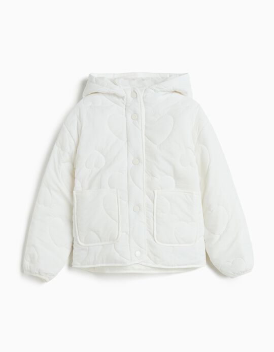 Comprar Online Casaco Acolchoado com Capuz, Menina, Branco