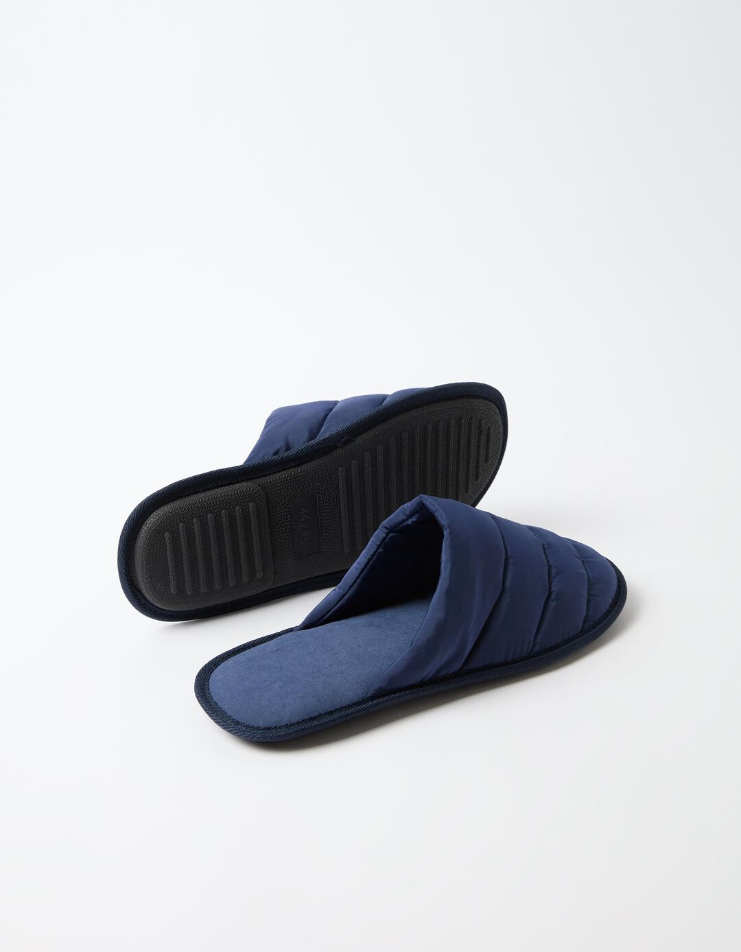 Chinelos De Quarto Acolchoados, Homem, Azul Escuro